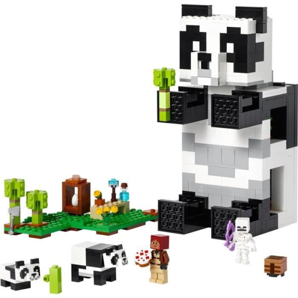 LEGO Minecraft 21245 The Panda Haven, Toy House, med djur- och skelettfigurer