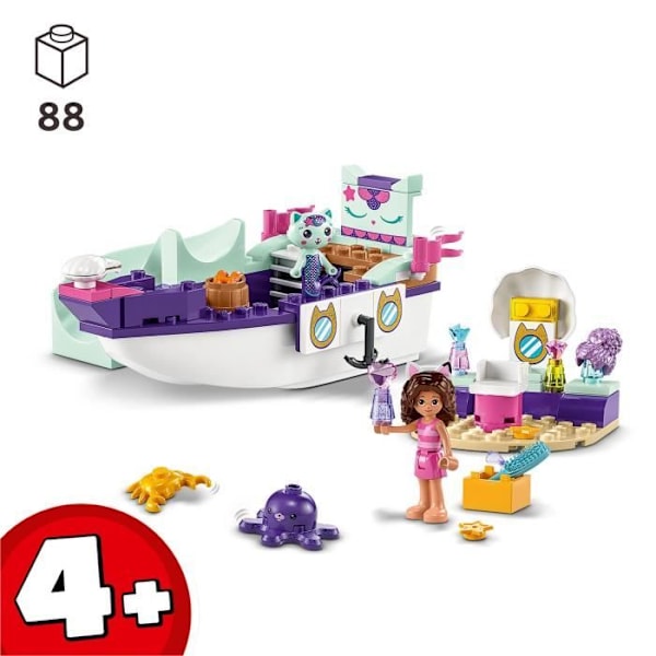 LEGO® Gabby ja taikatalo 10786 Gabbyn ja merijalkaväen vene ja kylpylä, lelu minihahmoilla Flerfärgad