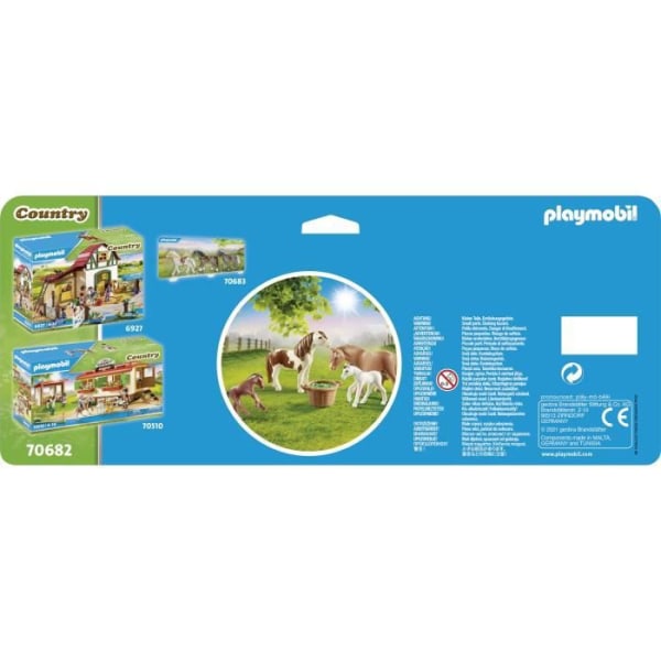 PLAYMOBIL - 70682 - Ponnyer och föl - Playmobil Country - 2 ponny - 2 föl - Hökorg