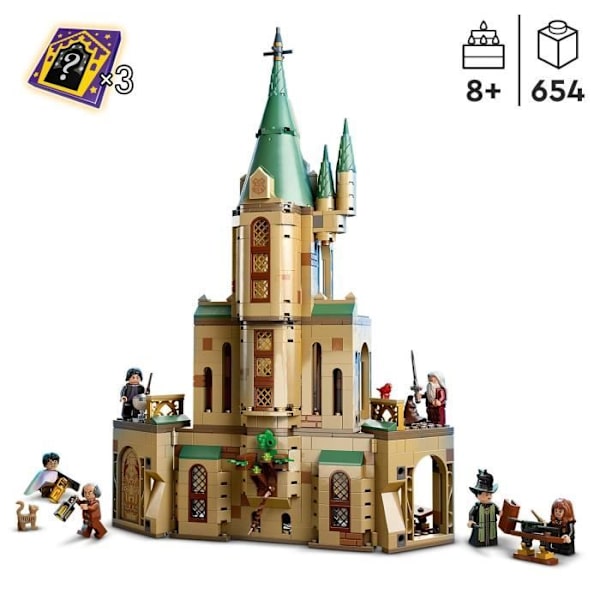 LEGO 76402 Harry Potter Tylypahka: Dumbledoren toimisto, linnalelu, lajitteluhattu ja gryffindormiekka, lapset 8 vuotta Flerfärgad