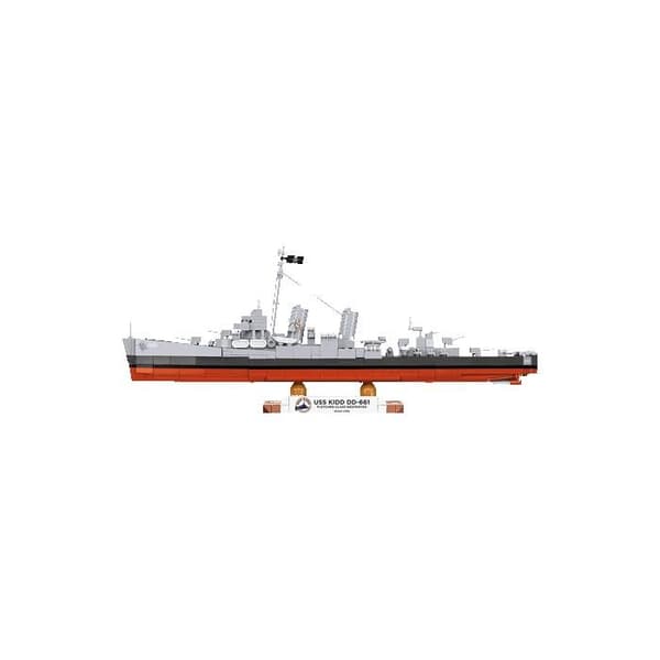 COBI 4866 - USS KIDD DD-661 - GRÅ OG RØD SKIB - BYGGESET