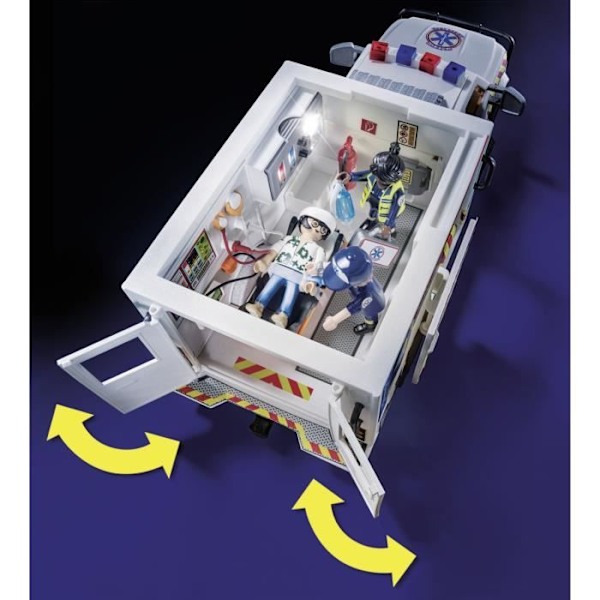 PLAYMOBIL - 70936 - City Action The Rescuers - Ambulance med redningsfolk og tilskadekomne Vit