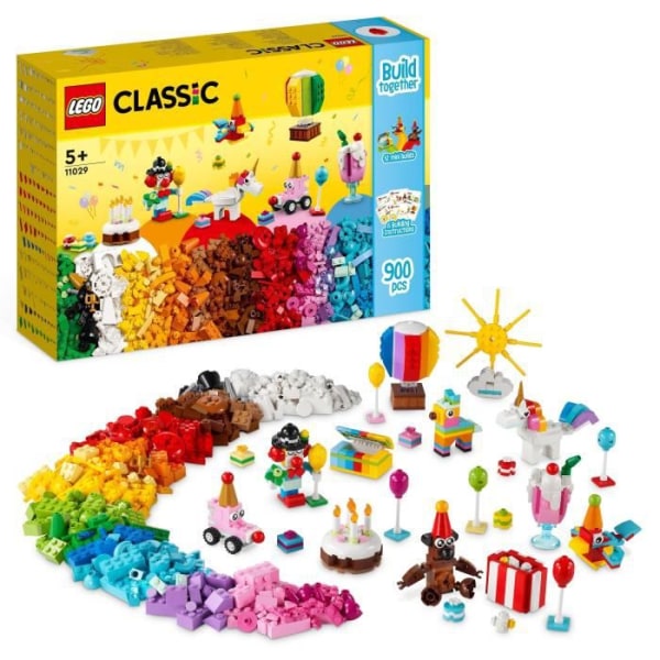 LEGO® Classic 11029 Creative Party Box med 12 Mini Brick Leksaker: Enhörning, Clown