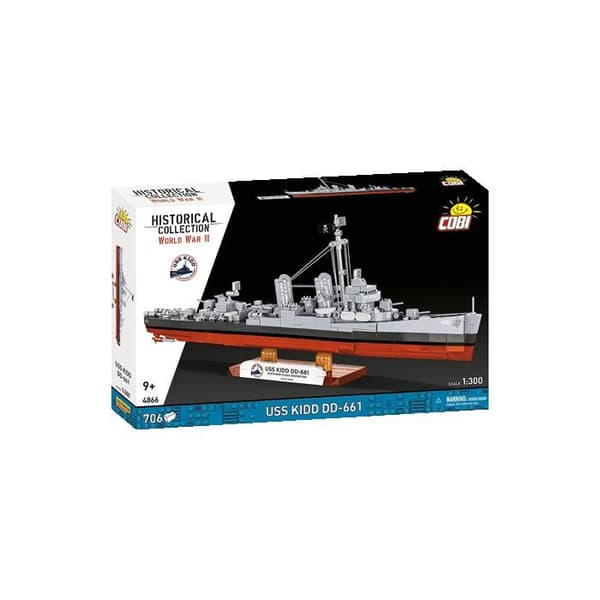 COBI 4866 - USS KIDD DD-661 - HARMAA JA PUNAINEN ALUS - RAKENNUSLEIKKI