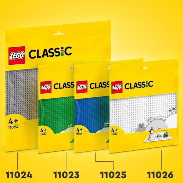 LEGO® 11024 Classic Den grå byggeplade 48x48, sokkel til konstruktion, montering og udstilling Flerfärgad