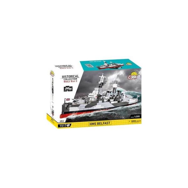 Modelsæt - COBI - 4844 - HMS BELFAST - Plast - 1 stk - Til at samle selv Gråblå
