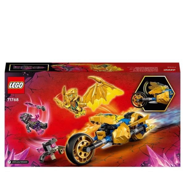 LEGO 71768 NINJAGO Jay's Golden Dragon -moottoripyörä, lelu ajoneuvolla ja lohikäärme-minihahmo, syntymäpäivälahjaidea lapsille Flerfärgad