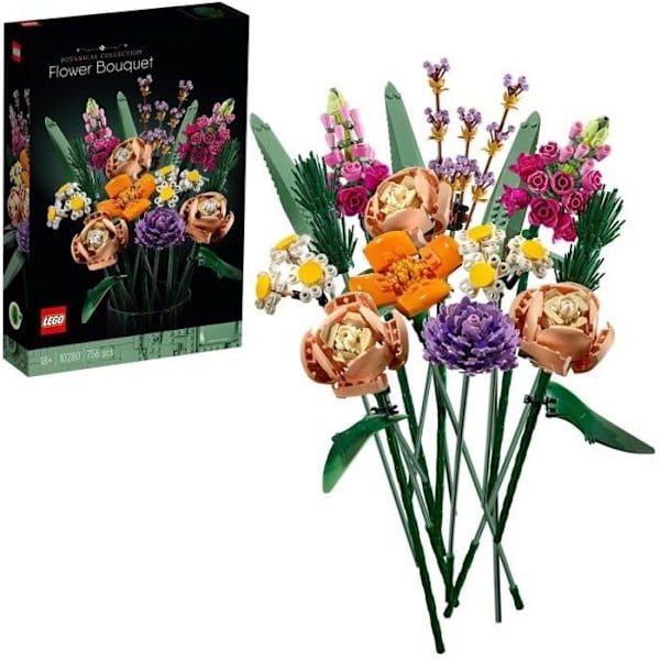 LEGO® 10280 Icons Bukett med blommor, konstgjorda blommor, botanisk samling, set för vuxna Beige