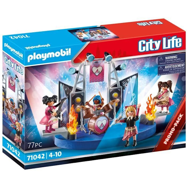 PLAYMOBIL - 71042 - City Life School - Rock-yhtye - Promo pack muusikot Flerfarvet