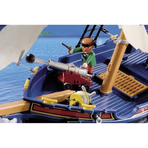 PLAYMOBIL 5810 Piratkutter, med kanon, Flyder i vandet, 3 figurer, 84 dele, Pirater, Fra 4 år Flerfärgad