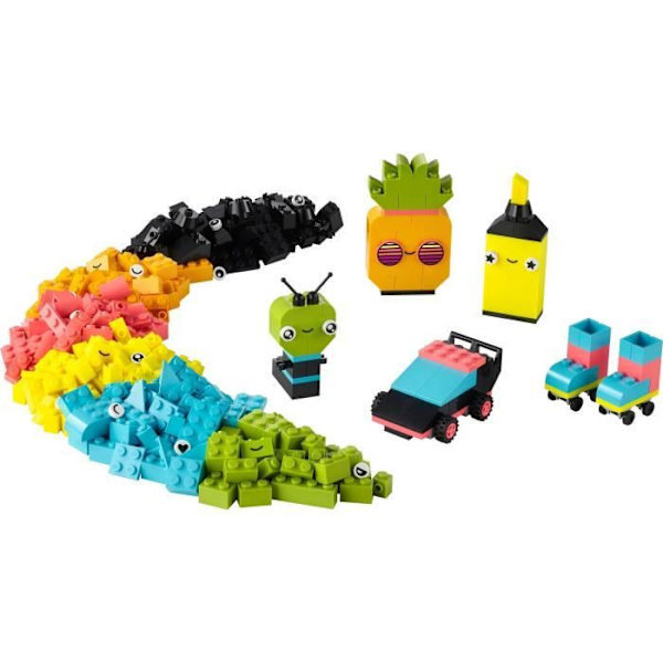 LEGO® Classic 11027 Neon Creative Fun, tiililelu, auto ja muukalainen Flerfärgad