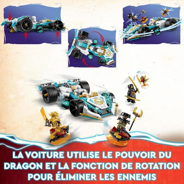 LEGO® NINJAGO 71791 Spinjitzu-kilpa-auto: Zanen lohikäärmevoima, lasten lelu 7-vuotiaille Flerfärgad