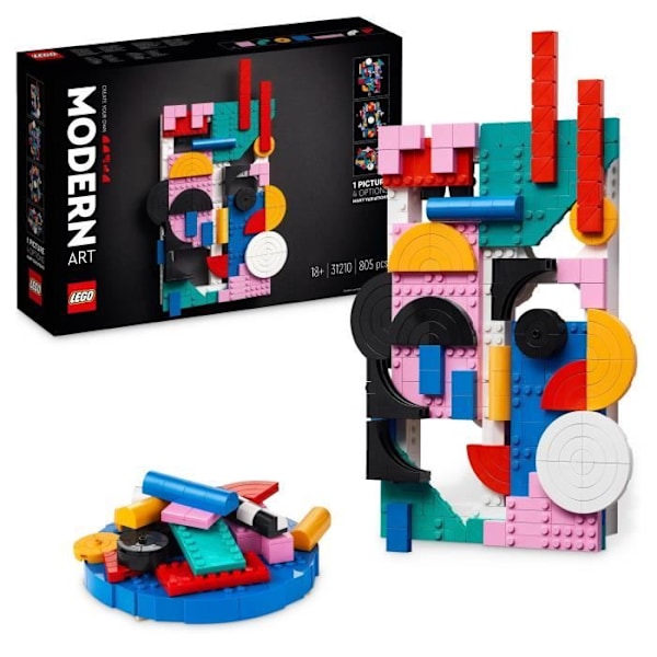 LEGO® ART 31210 modernia taidetta, luo värikäs abstrakti seinäkangas, askartelutoimintaa aikuisille