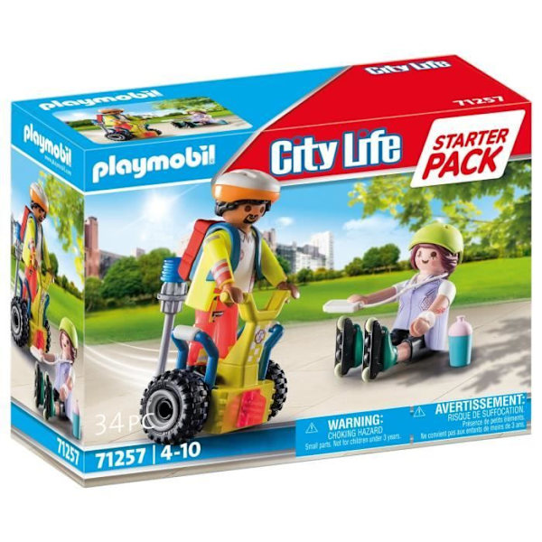 PLAYMOBIL - 71257 - City Action The Rescuers - Startpakke - Redningsmand med Segway Flerfärgad