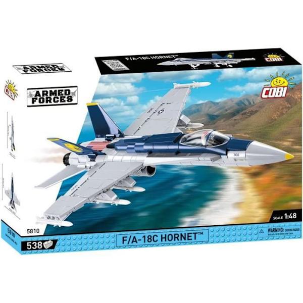 COBI 5810 - F/A-18C HORNET - Byggsats med 538 delar vitt och blått