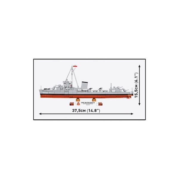 COBI 4865 - ORP BLYSKAWICA - RAKENNUSLEIKKI - HARMAA JA PUNAINEN LAIVA
