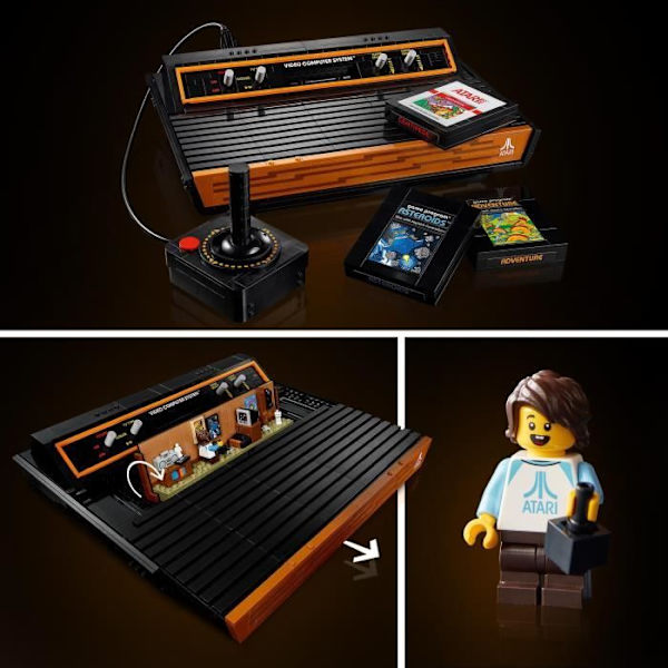 LEGO Icons 10306 Atari 2600, bygbart modelsæt, videolegetøjskonsol, til voksne svart och brun