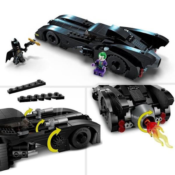LEGO® DC 76224 Batmobile: Batman and The Joker Chase, Batmobile autolelu, minihahmoilla Svart