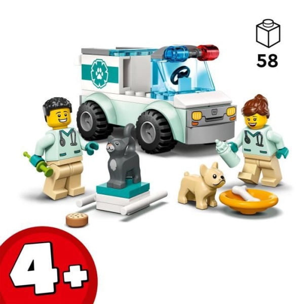 LEGO® City 60382 Veterinärfordonsintervention, Djurleksakambulans