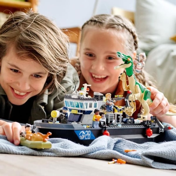 LEGO® 76942 Jurassic World Baryonyx Boat Escape, Dinosaur Boat Toy för barn från 8 år och uppåt, pojkar och flickor