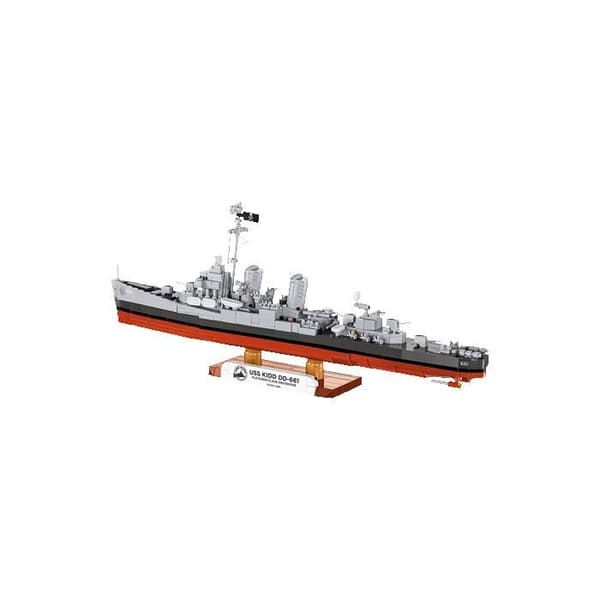 COBI 4866 - USS KIDD DD-661 - GRÅ OG RØD SKIB - BYGGESET