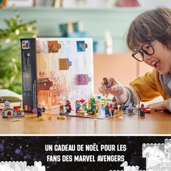 LEGO® Marvel 76267 Avengers Adventtikalenteri 2023, 24 lahjaa, mukaan lukien Kapteeni Amerikka, Hämähäkkimies, Iron Man ja paljon muuta Flerfarvet