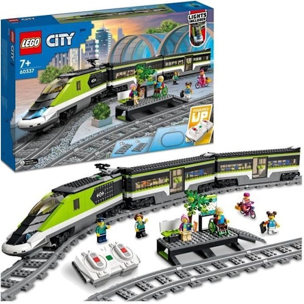 LEGO City Express -matkustajajuna - Kauko-ohjattu junalelu - Toimivat ajovalot - 7-vuotiaat lapset Flerfarvet