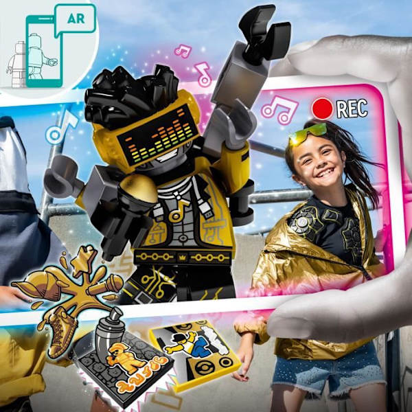 LEGO® 43107 VIDIYO™ Hiphop Robot BeatBox Music Video Clip Creator, Musical Toy, Augmented Reality Set App med Röd
