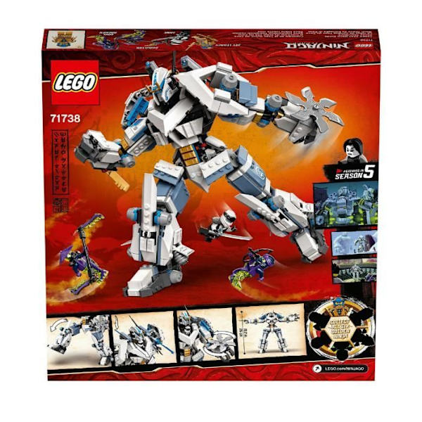 LEGO® NINJAGO 71738 Zanes Titan Battle Mech, Ninja Building Legetøj, Minifigurer Flerfärgad