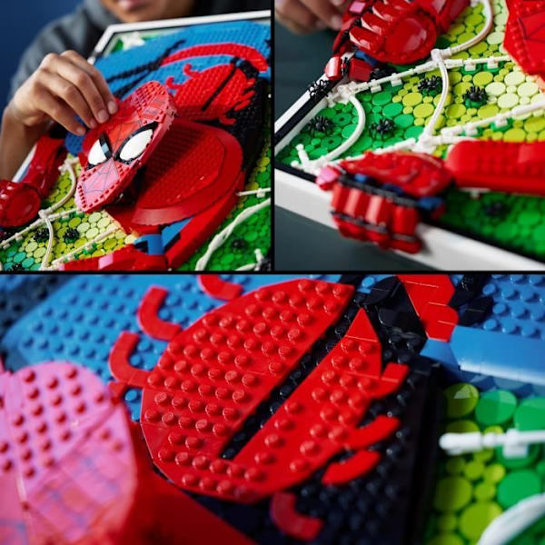 LEGO® ART 31209 The Amazing Spider-Man, 3D väggkonstset, komisk affisch för tonåringar och vuxna Röd