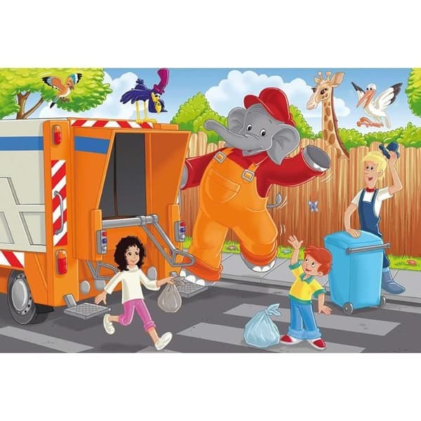 Schmidt Spiele - Puslespil Benjamin l'Éléphant i Aktion 3 x 24 Stykker, - 56207