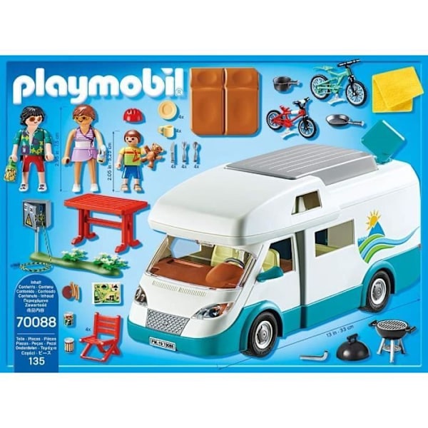 Playmobil 70088 Husbil och Familj, Familjesk Spaß, 135 delar, Campinglivet Gul