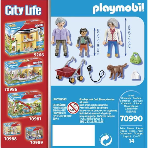 PLAYMOBIL - 70990 - Byliv - Bedsteforældre med barnebarn Blå