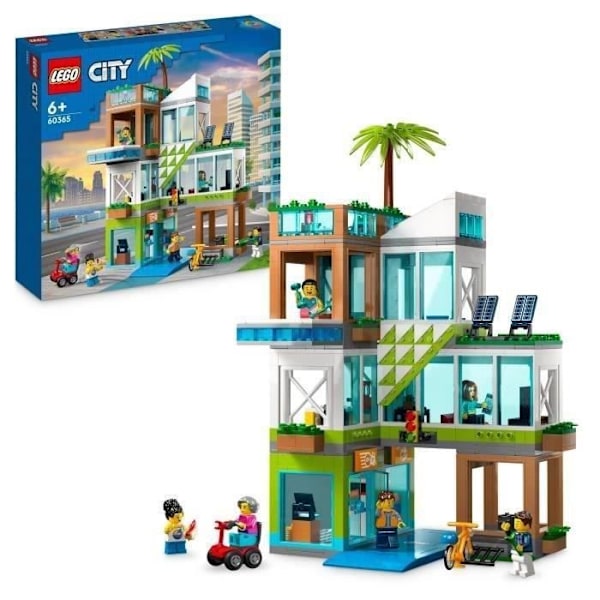 LEGO® City 60365 boligbygning, modulopbygget modelsæt med værelser, butik og cykel Flerfärgad