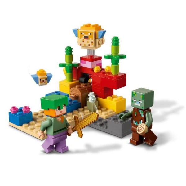LEGO® Minecraft 21164 Coral Reef Toy med Alex, Zombie och Sword minifigurer