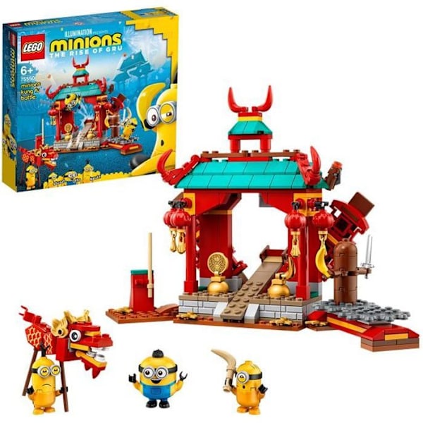 LEGO® 75550 Minions Minions Kung Fu Battle Toy med Minions Kevin, Stuart og Otto minifigurer Rött och gult