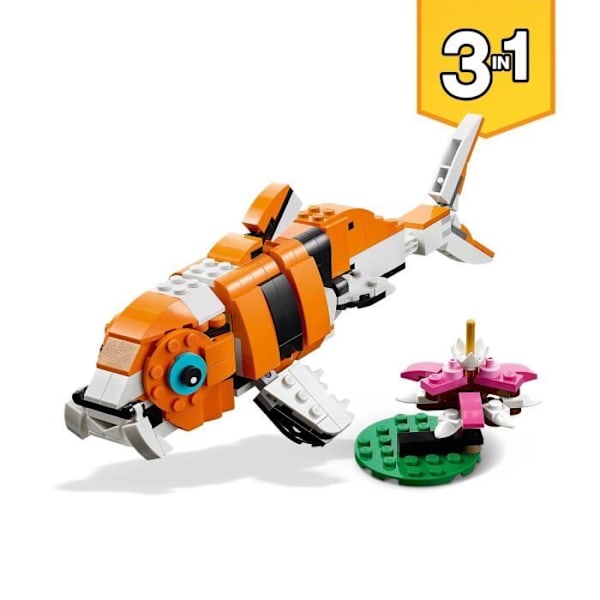 LEGO 31129 Skapare 3-i-1 Hennes Majestät Tigerdjurets leksak och figur, förvandlas till en panda och fisk, barn från 9 år och uppåt Flerfarvet
