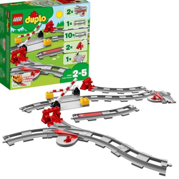 LEGO® DUPLO Stadstågspår Byggsats - Circuit med röd actionkloss