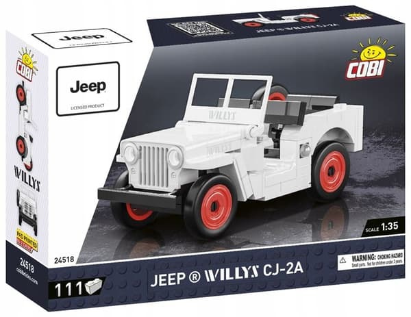 Reduceret model - COBI - JEEP WILLYS CJ-2A - Hvid version - 111 dele - Fra 6 år Vit