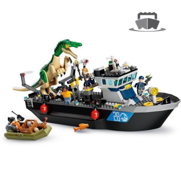 LEGO® 76942 Jurassic World Baryonyx Boat Escape, Dinosaur Boat Toy Børn fra 8 år Drenge og piger