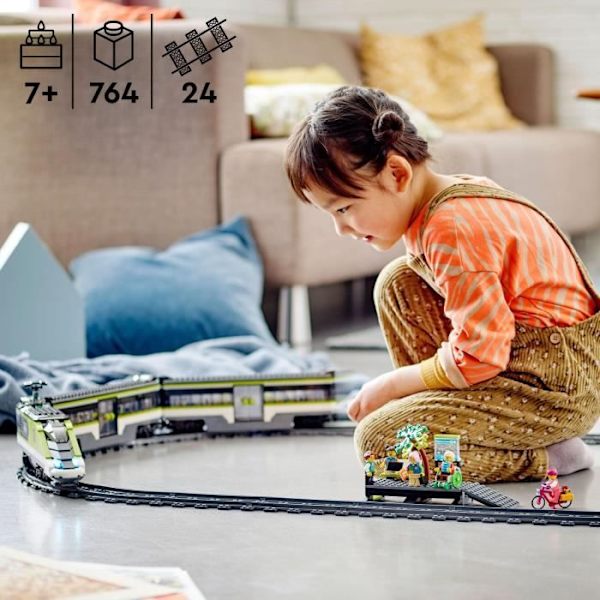 LEGO City Express Passagertog - Fjernbetjent toglegetøj - Forlygter - Børn i alderen 7 Flerfärgad