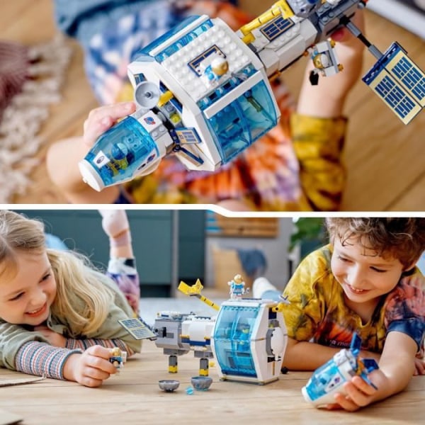 LEGO® 60349 City The Lunar Space Station, NASA-inspirerat rymdleksaksset, med astronauter, barn 6 år gamla