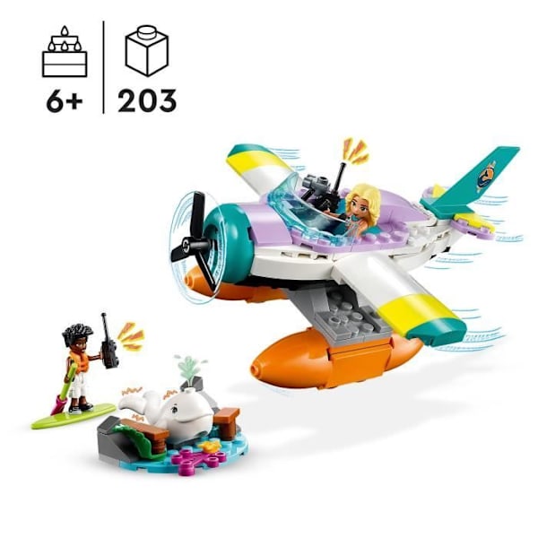LEGO® Friends 41752 meripelastuslentokone, lentokonelelu valashahmolla ja mininukkeja Flerfärgad