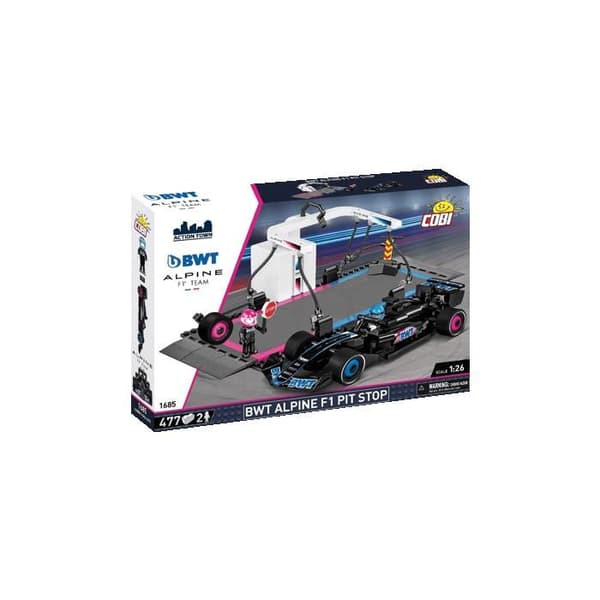 Byggesæt - COBI - COBI 1685 - BWT Alpine F1 Pit Stop - Sort - At samle selv Svart