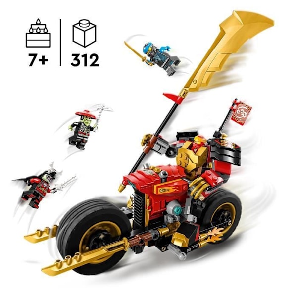 LEGO® NINJAGO 71783 Kain robottimoottoripyörä – Evolution, Ninja-lelu, Robottihahmo Vit