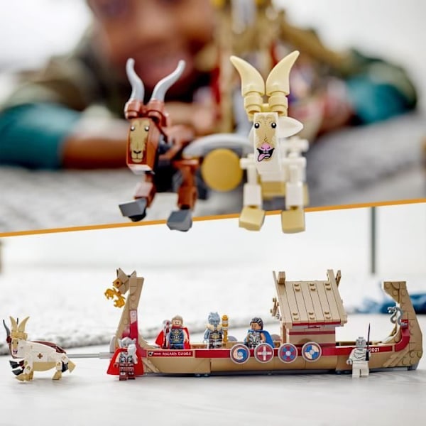 LEGO® 76208 Marvel Thorin pitkälaiva, veneenrakennuslelu Kostajien ja Stormbreaker-minihahmojen kanssa, 8-vuotiaat ja sitä vanhemmat Flerfärgad
