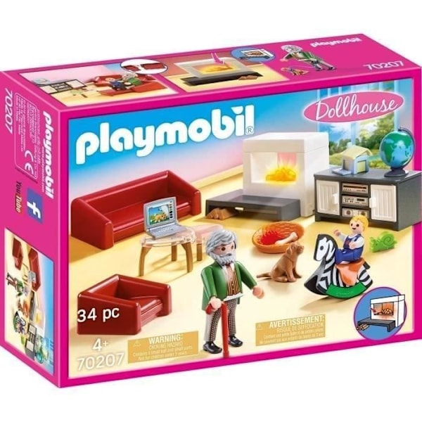 PLAYMOBIL 70207 Takkahuone, Dollhouse La Maison Traditionnelle, 36 huonetta, 4-vuotiaat ja sitä vanhemmat Rosa