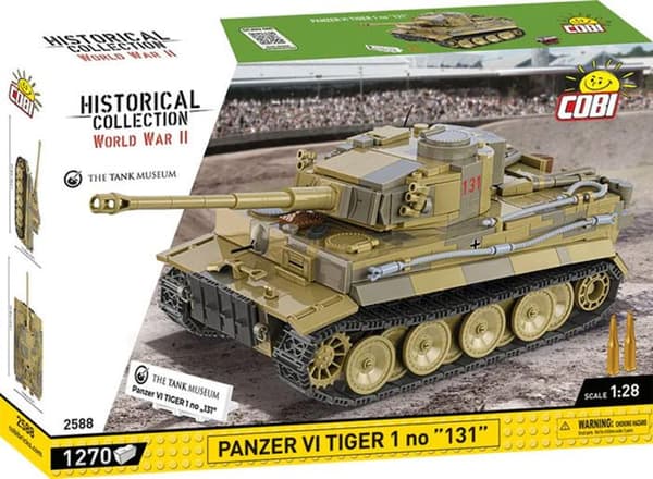 Model - COBI - Panzer VI Tiger I no '131' - 258 dele - Saml selv - Grå/Grøn Grågrön