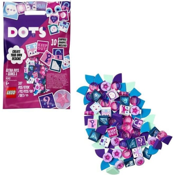 LEGO® DOTS 41921 DOTS dekorationsplattor - Paketet innehåller 10 överraskningsbrickor att samla in och kombinera med andra set