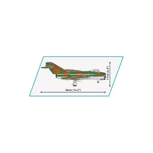 Lentokonesetti - COBI - LIM-5 (MIG-17F) - Itä-Saksalainen - 200 osaa - Alkaen 8 vuotta Flerfärgad